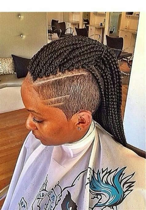 braided mohawk styles for black females|mohawk braids with shaved sides.